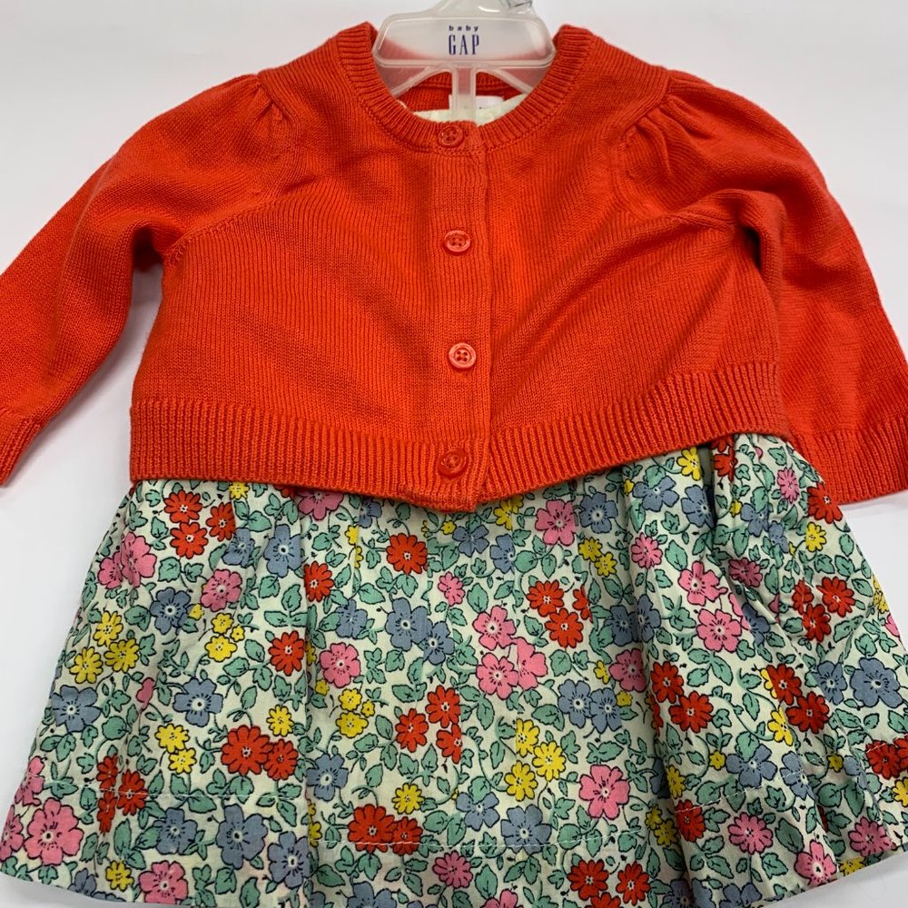 NWOT - Baby Gap - Floral Dress + Cardigan + Bloomers